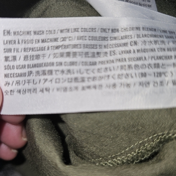 Abercrombie & Fitch Olive Green Knot Front Polka Romper in Small - Picture 7 of 7